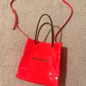 Balenciaga Red Shopper Handbag